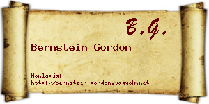 Bernstein Gordon névjegykártya